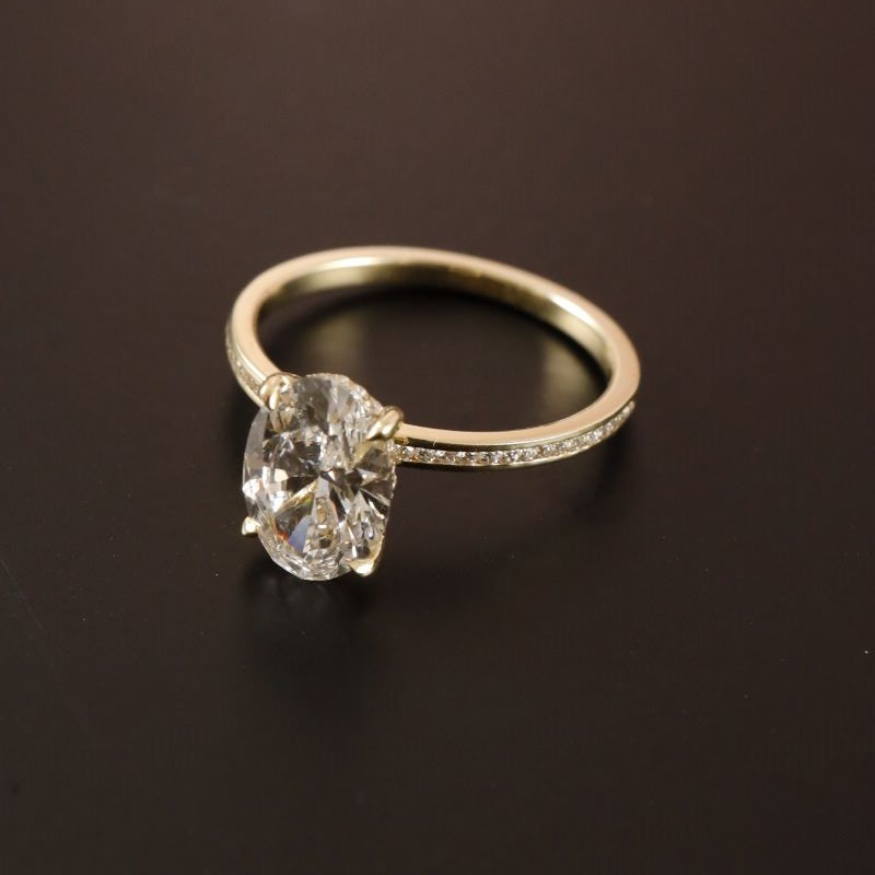 1.70ct Oval MIA with Channel Set Shoulders engagement ring